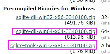 在win10上的安装sqlite_html