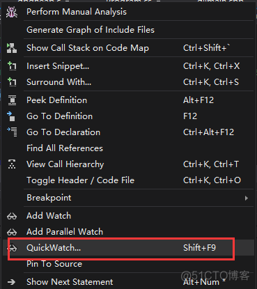 Visual Studio调试器指南---QuickWatch窗口_菜单栏_02