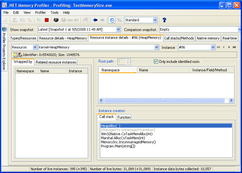 用 .NET Memory Profiler 跟踪.net 应用内存使用情况--基本应用篇(转)_应用程序_15