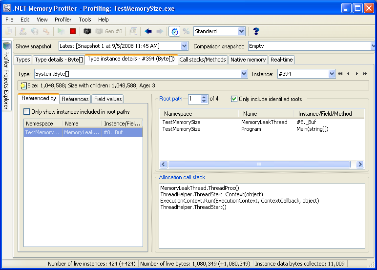 用 .NET Memory Profiler 跟踪.net 应用内存使用情况--基本应用篇(转)_.net_11