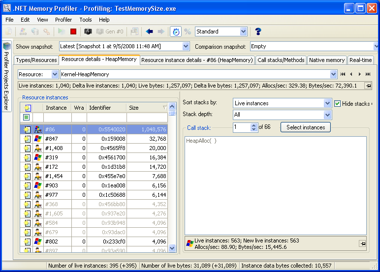 用 .NET Memory Profiler 跟踪.net 应用内存使用情况--基本应用篇(转)_应用程序_14