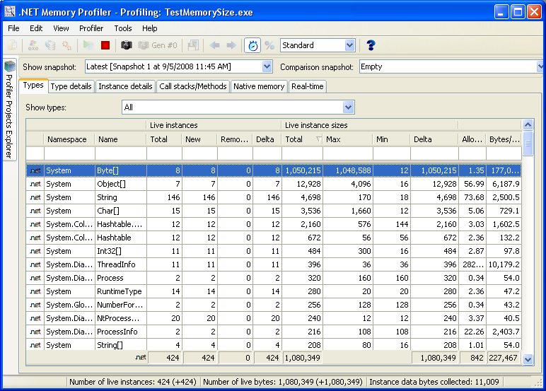 用 .NET Memory Profiler 跟踪.net 应用内存使用情况--基本应用篇(转)_非托管_09