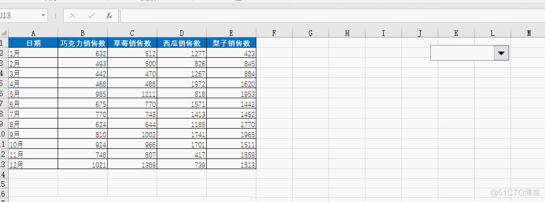 excel 如何制作带下拉框的动态折线图表_折线_04