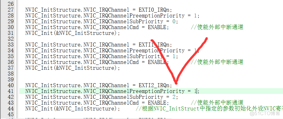 关于STM32的外部引脚中断的问题_上升沿_20