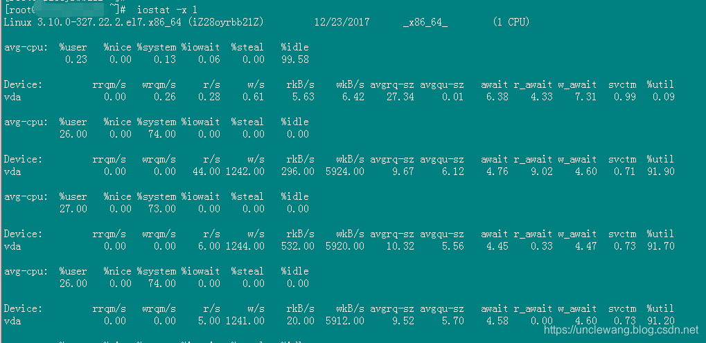 linux wa%过高，iostat查看io状况_响应时间_10