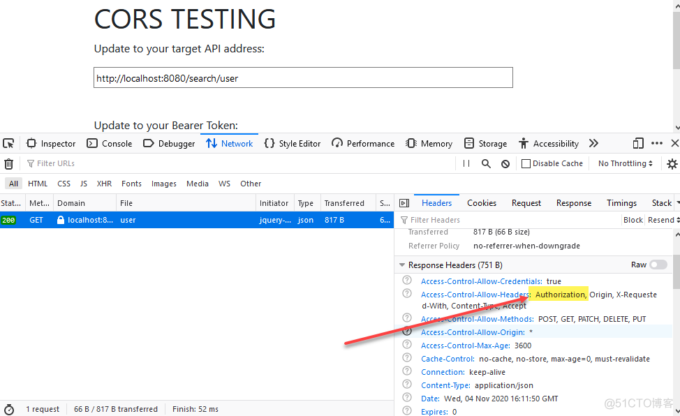 Spring API 的 CORS 测试 提示错误 Reason: header ‘authorization’ is not allowed_重启_04