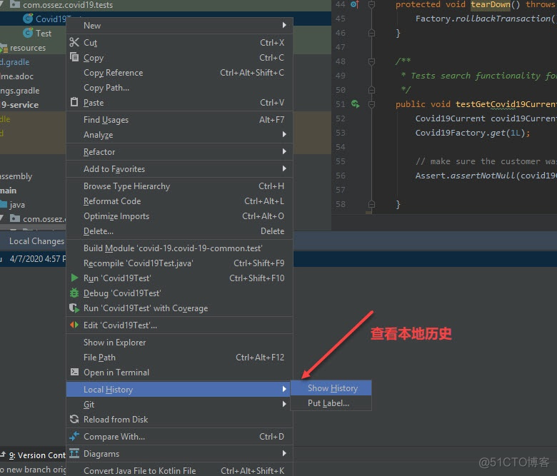 IntelliJ 源代码文件的历史如何查看_显示文件