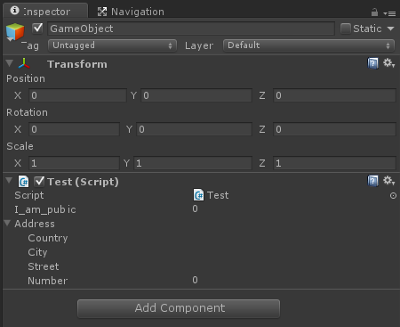 【Unity3D】在Inspector面板中显示变量和类_c#_04