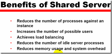 Usage and Configuration of the Oracle shared Server_sed_13