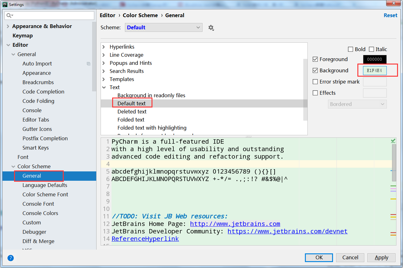 PyCharm 设置护眼背景色_其他