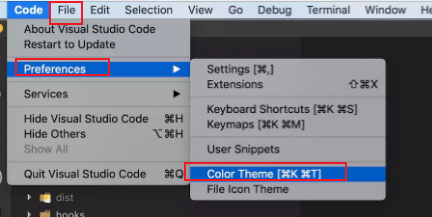 Vscode 修改主题颜色_首选项