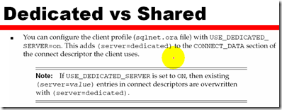 Usage and Configuration of the Oracle shared Server_sed_24