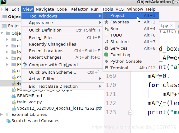 Pycharm左边的导航栏不见了_Pycharm