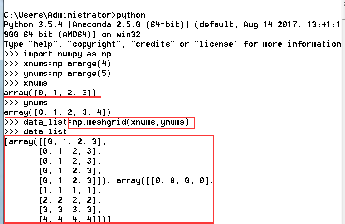 numpy中mgrid()和meshgrid()函数_数据