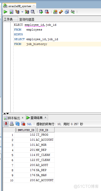 oracle系列九 SET运算符查询_并集_05