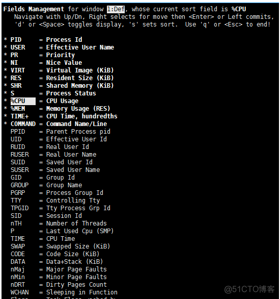 Linux中top命令参数详解_top命令_11