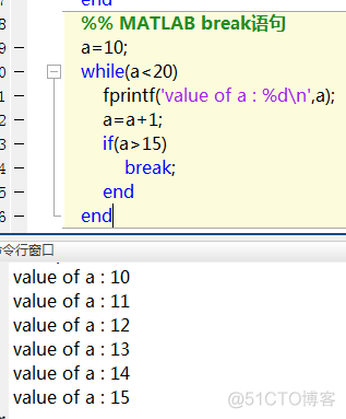 MATLAB 的break语句和continue语句_MATLAB