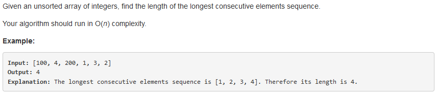 最长连续子序列 Longest Consecutive Sequence_时间复杂度