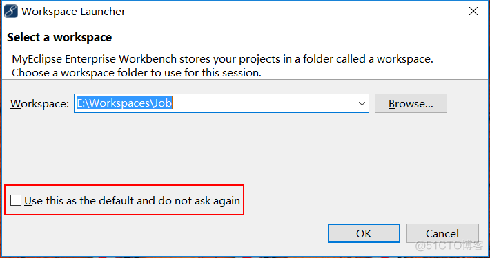 修改MyEclipse取消默认工作空间_工作空间