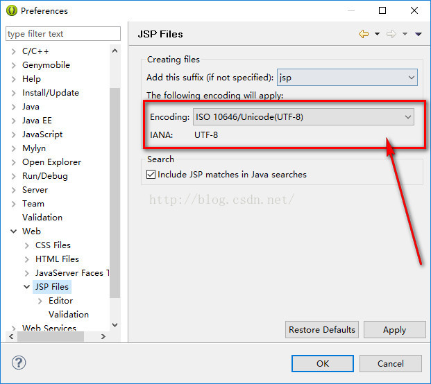 eclipse --- 新建JSP页面默认模版设置_其他_04