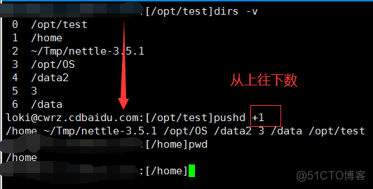 Linux下高效切换目录 --  目录栈 进行操作  dirs pushd popd_linux_03