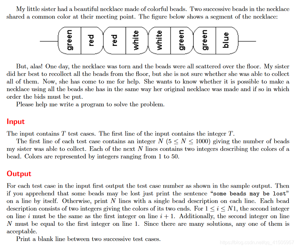 UVA - 10054 : The Necklace(欧拉回路)_#define