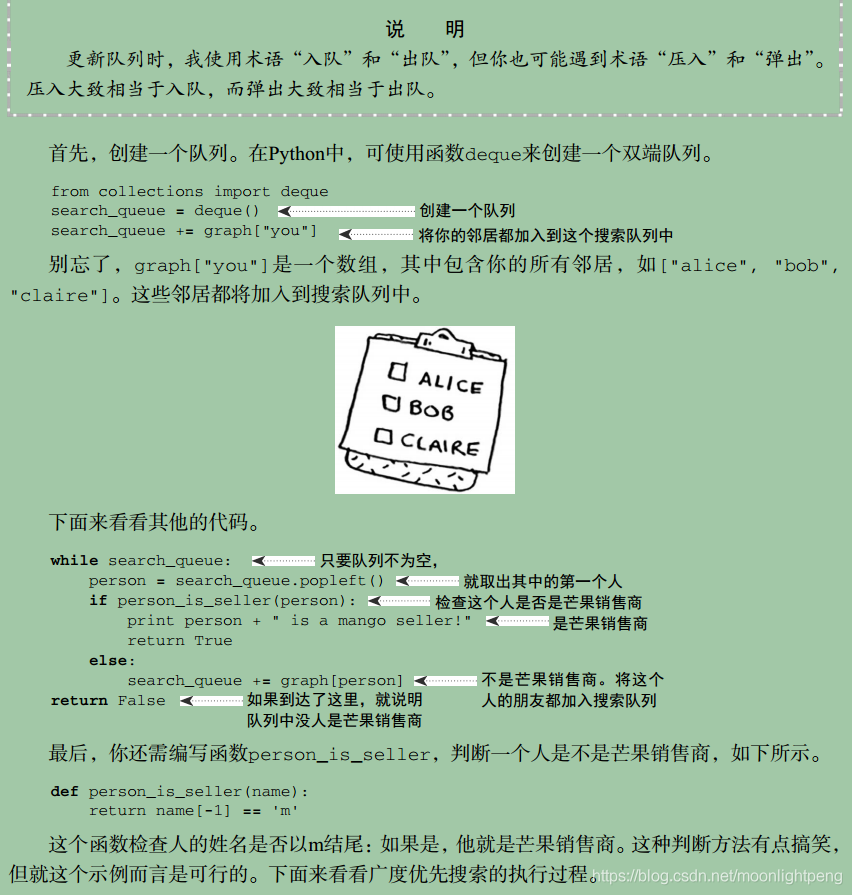 《图解算法》学习笔记之广度优先搜索（breadth-first search， BFS）_最短路径_11