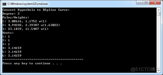 OpenCASCADE Conic to BSpline Curves-Hyperbola_BSplineCurve_14