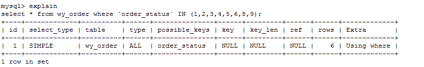 in 索引失效的问题_mysql