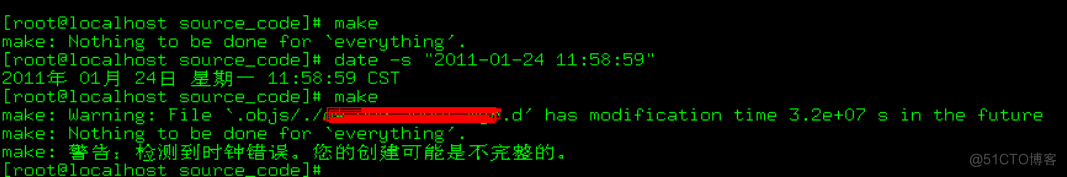 “make: 警告:检测到时钟错误。您的创建可能是不完整的”解决方法_文件时间_02