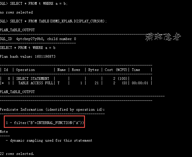 ORACLE数据库中执行计划出现INTERNAL_FUNCTION一定是隐式转换吗？_执行计划