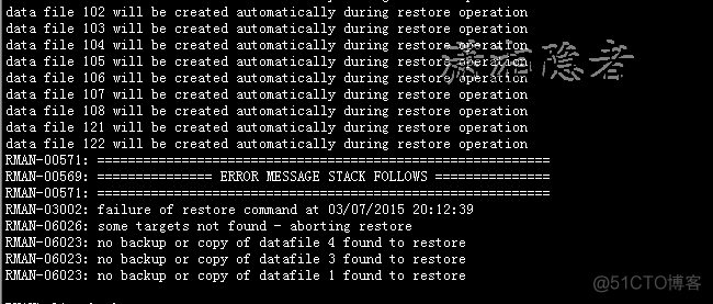 RMAN-06023: no backup or copy of datafile 1 found to restore_oracle_02