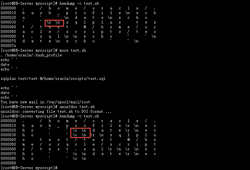 Linux命令学习总结：hexdump_换行符_02