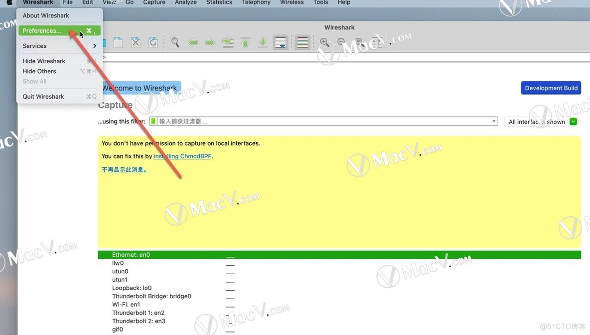 Wireshark for Mac(网络协议分析软件) v3.5.0rc0-2746中文免费版_菜单栏_03