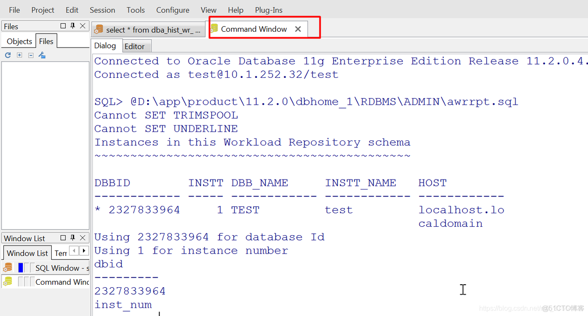 plsql生成awr报告_sql_02