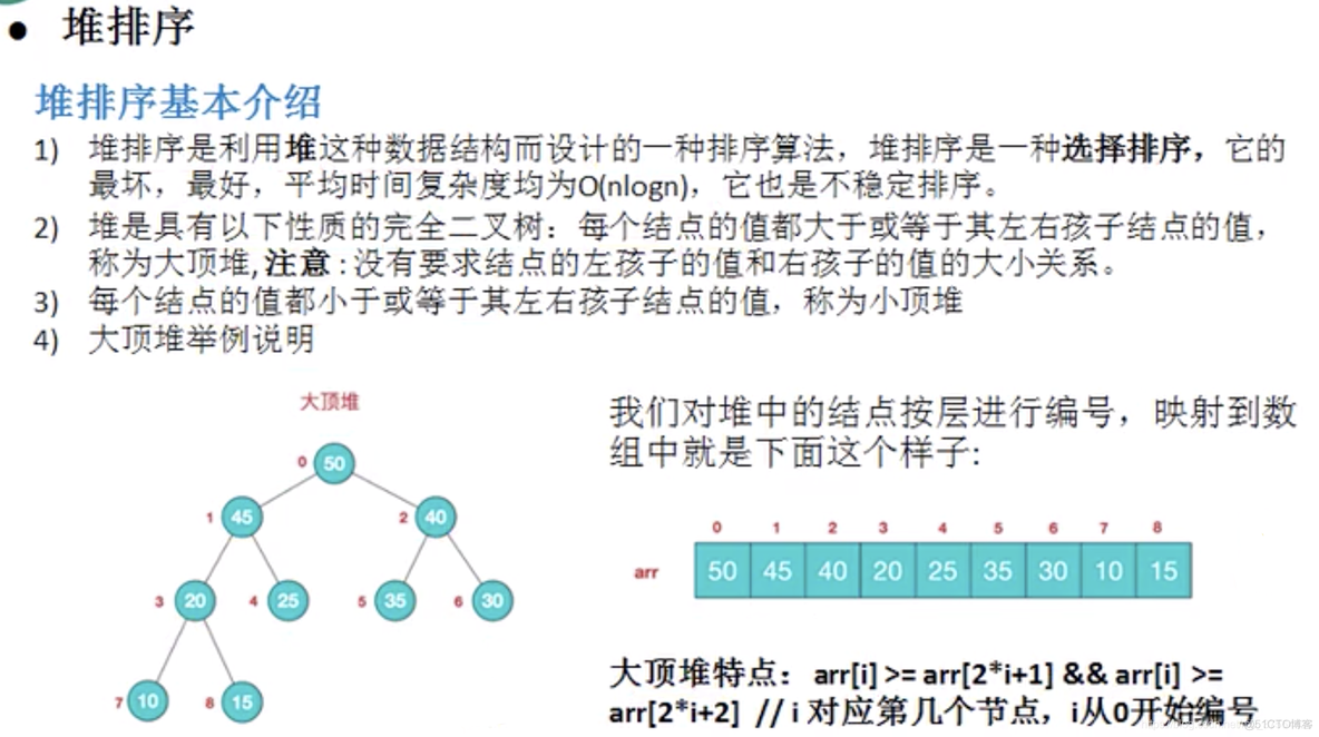 数据结构:堆排序二（heap sort）_java