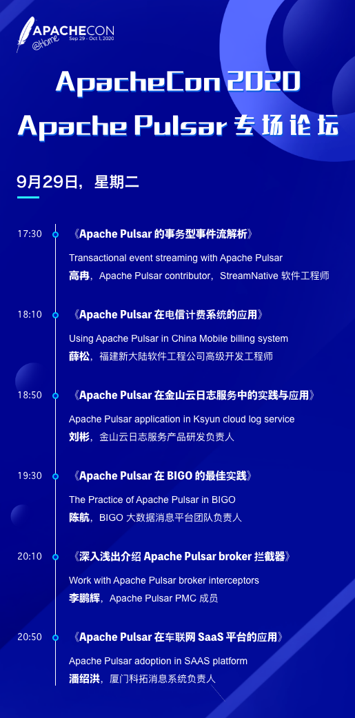 年度开源盛会 ApacheCon 来临，Apache Pulsar 专场大咖齐聚_后端_02