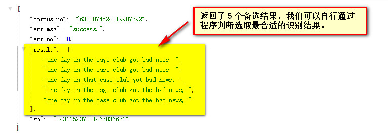 百度语音识别服务 —— 语音识别 REST API 开发笔记_json_05