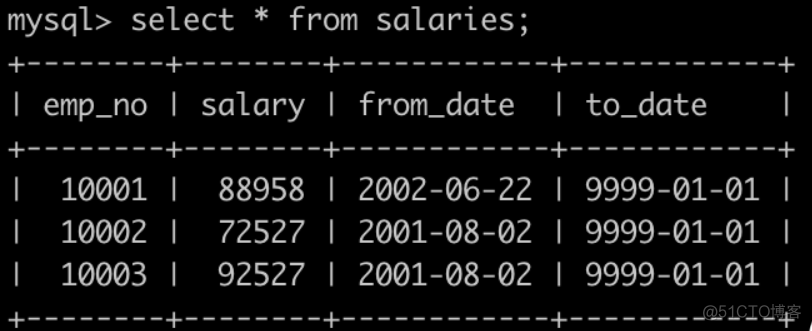 MYSQL练习题（1）--获取每个部门中当前员工薪水最高的相关信息_编程_02