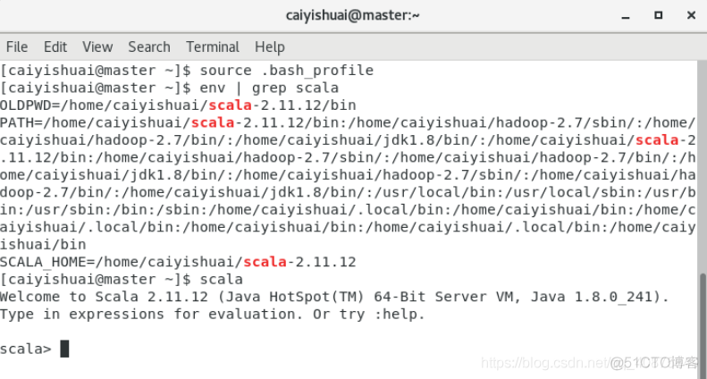 大数据Hadoop第八周——Wordcount程序的运行+Spark下载解压+Scala语言环境和简介_bash_17