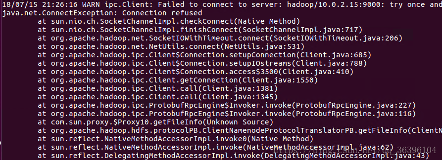 hadoop  入门   java.net.ConnectException: Connection refused_connection refused