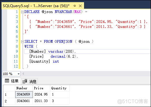 Sql Server 处理 Json 相关技术小结_数据_04