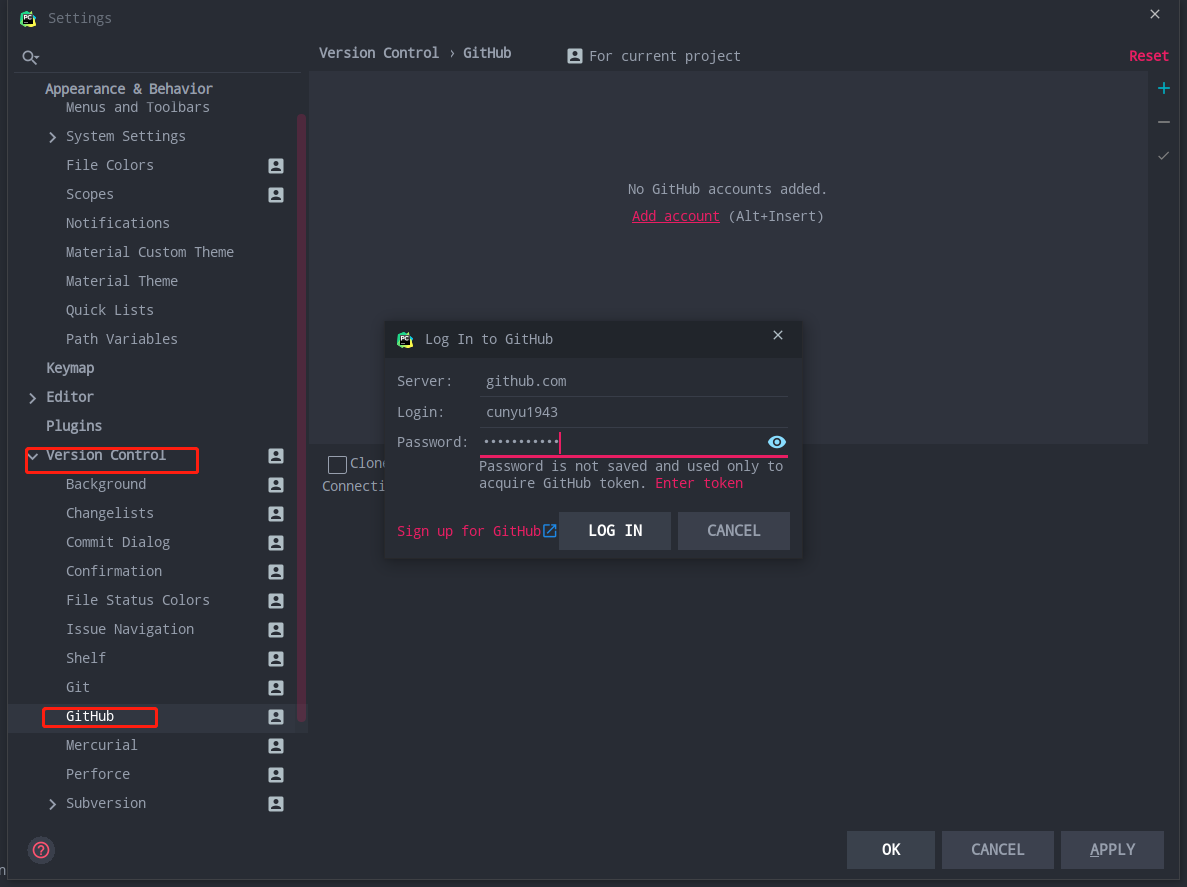 使用 Pycharm 连接 Github 并上传项目_github_03