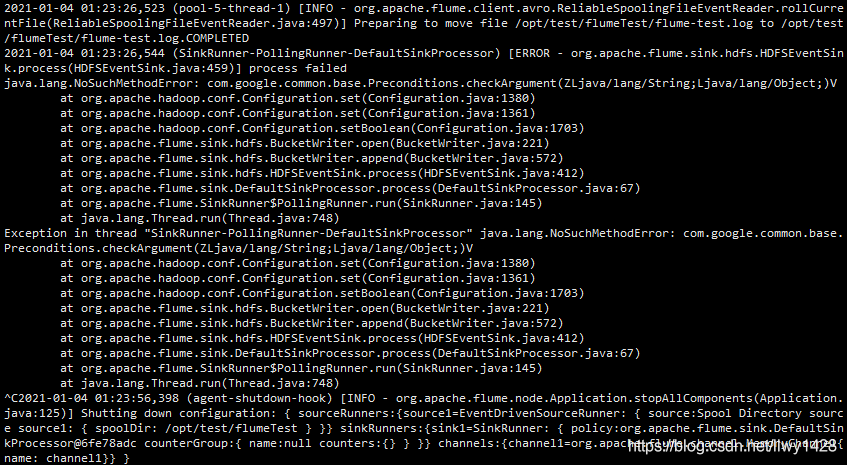 记一次 Flume v1.9.0启动报错ERROR - org.apache.flume.sink.hdfs.HDFSEventSink.process(HDFSEventSink.java:459)_flume