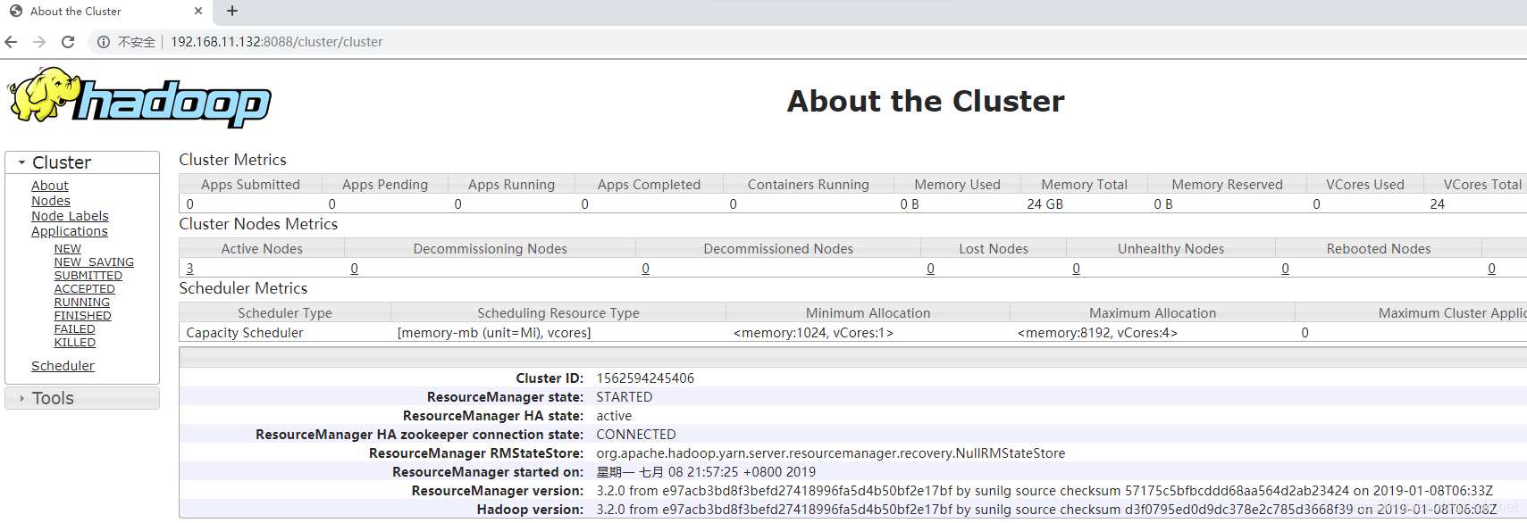 记一次  Centos7.4 搭建 Hadoop 3.2.0（HA）   YARN（HA）集群_hdfs_24