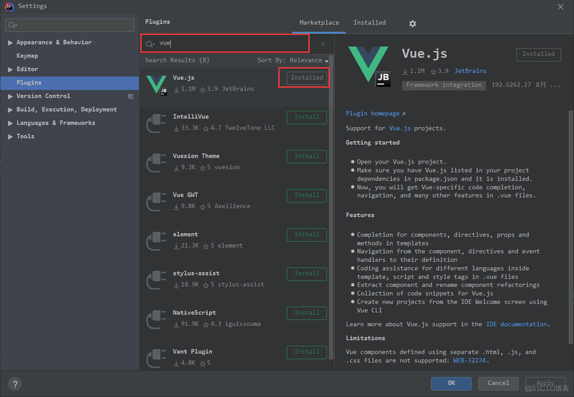 IntelliJ IDEA 设置 vue 支持_javascript