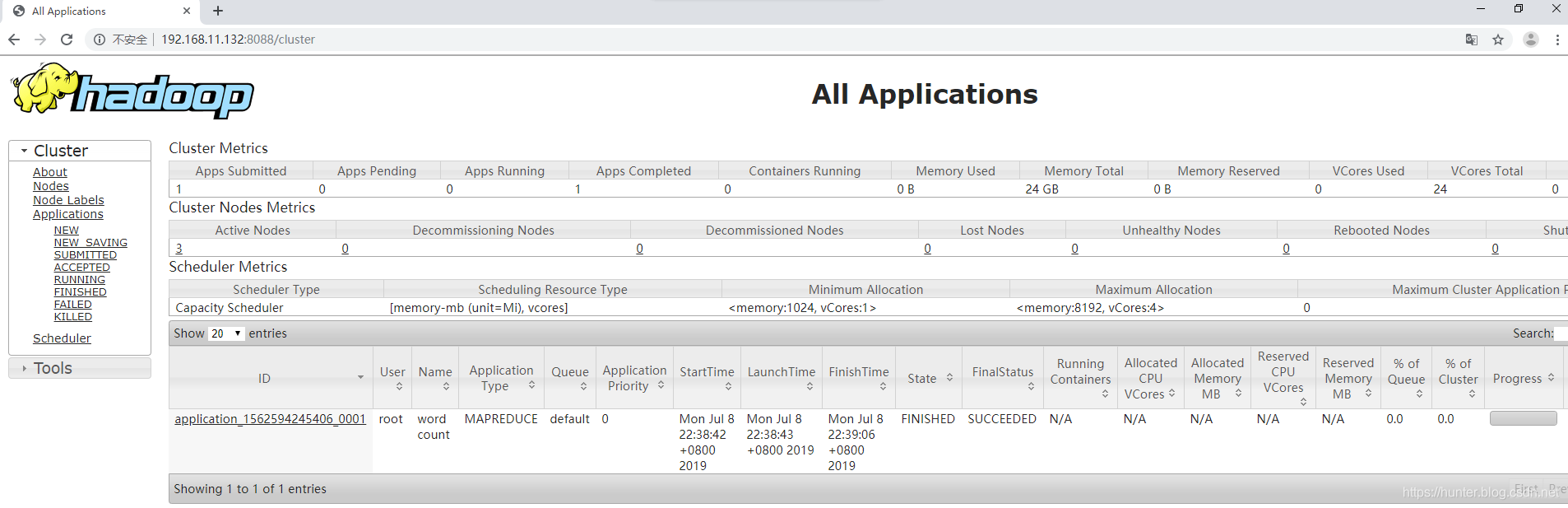 记一次  Centos7.4 搭建 Hadoop 3.2.0（HA）   YARN（HA）集群_mapreduce_29