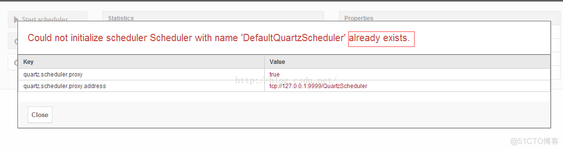 Quartz.net Could not initialize scheduler  Scheduler already exists._ide