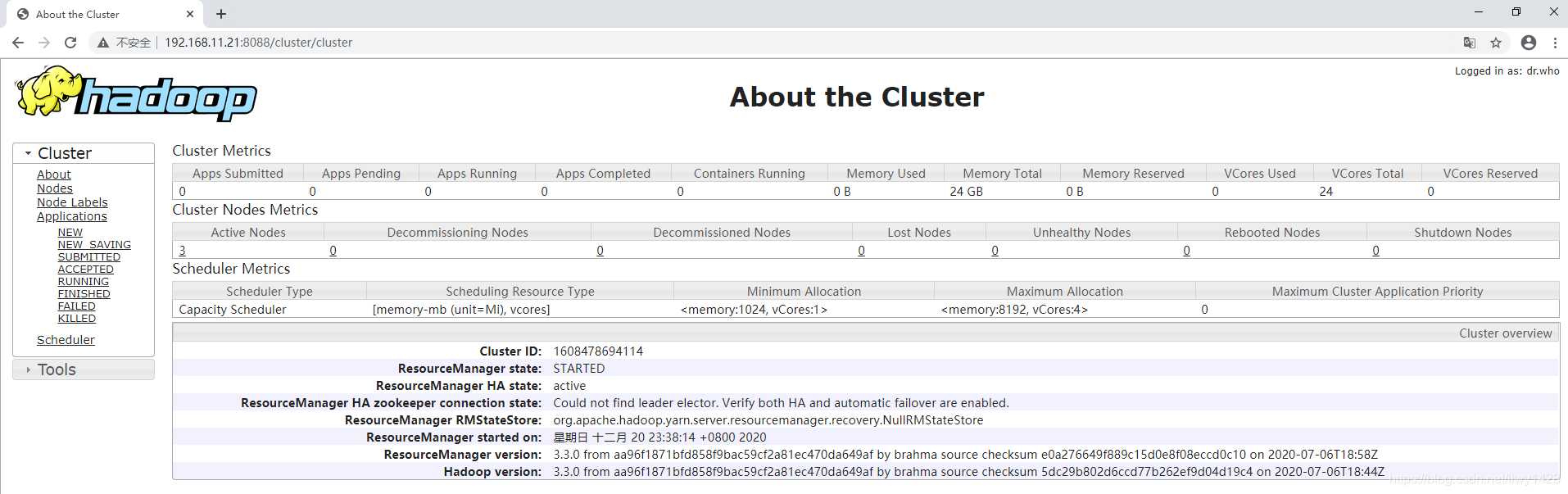 记一次 Centos7.x Hadoop 3.x 部署 YARN 集群及基本操作_hadoop_04