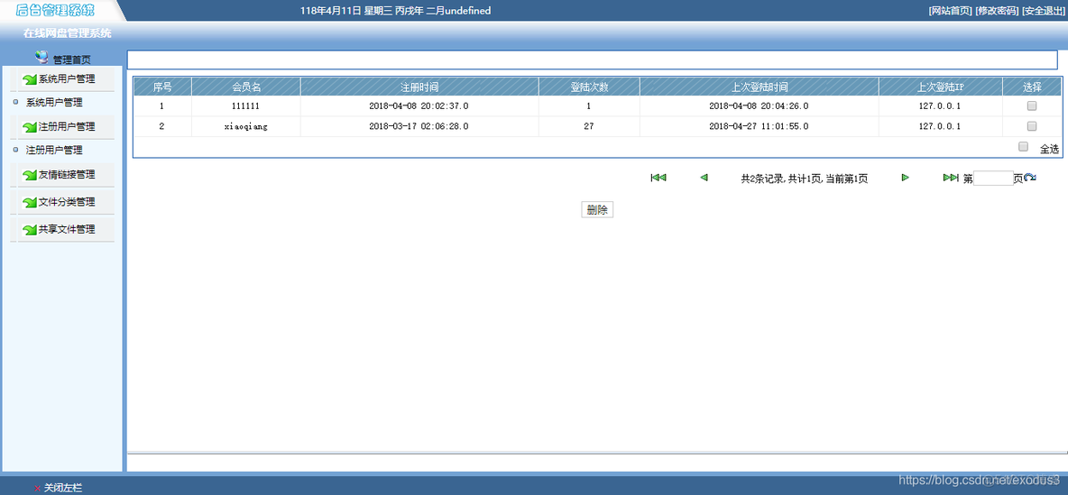 在线网盘管理系统sqlserver（JavaWEB）_数据格式